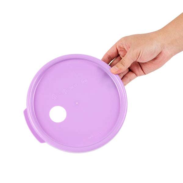 Restaurantware Met Lux Round Purple Plastic Lid - Fits 4 Qt Food Storage Container - 1 Count Box