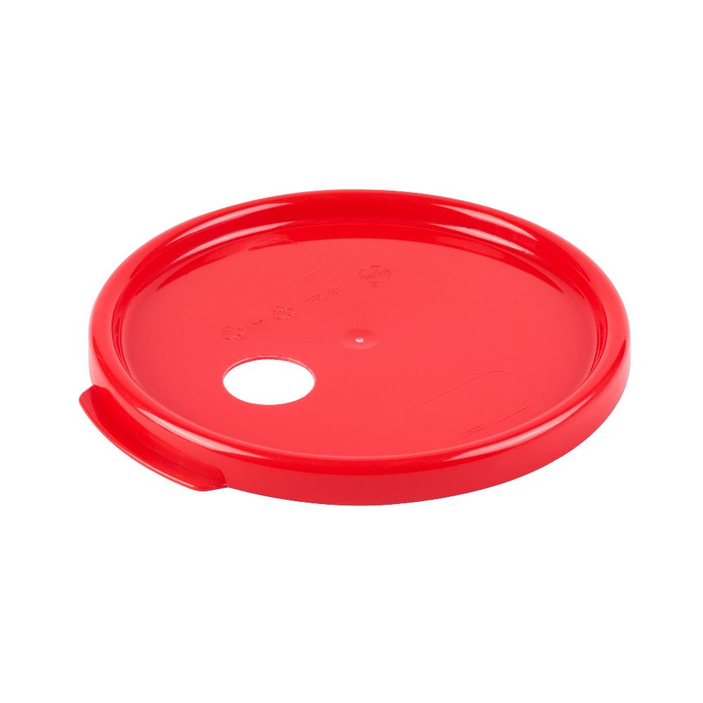 restaurantware Met Lux Round Red Plastic Lid - Fits 4 qt Food Storage Container - 1 count box