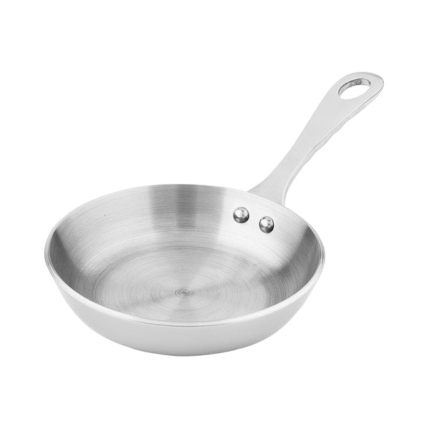Restaurantware Met Lux Round Silver Stainless Steel Mini Frying Pan - 4" X 4" X 3/4" - 1 Count Box