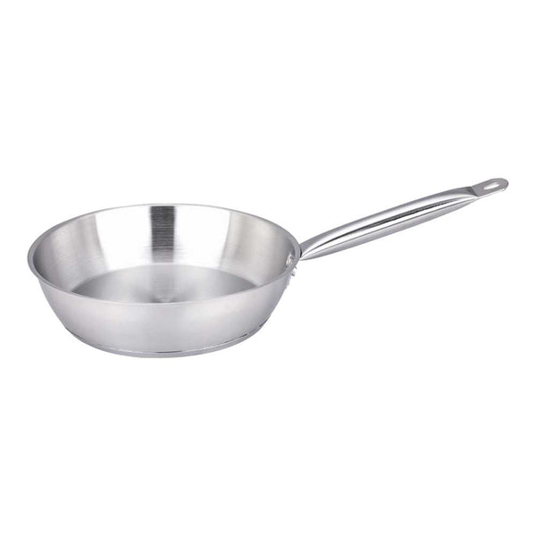 Restaurantware Met Lux Round Stainless Steel 10" Fry Pan - Induction Ready - 1 Count Box