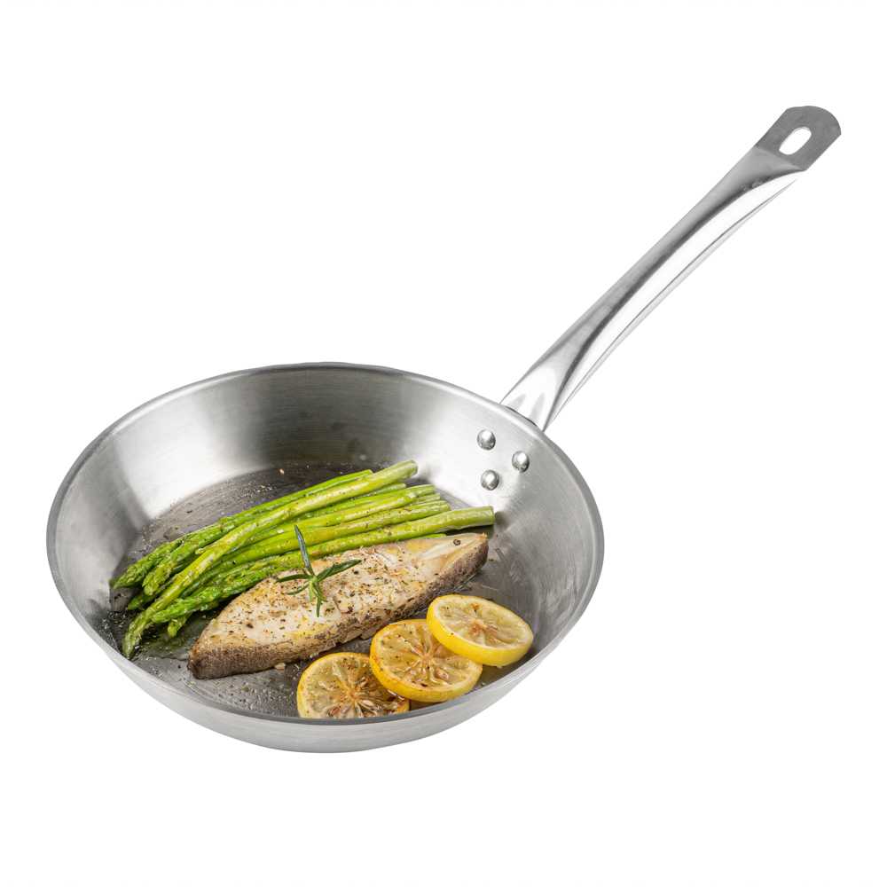 restaurantware Met Lux Round Stainless Steel 10" Fry Pan - Induction Ready - 1 count box