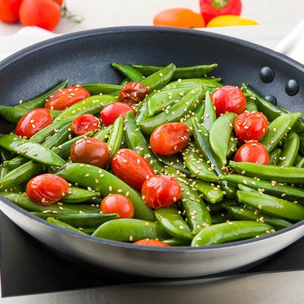 Restaurantware Met Lux Round Stainless Steel 10" Fry Pan - Non-Stick Induction Ready - 1 Count Box