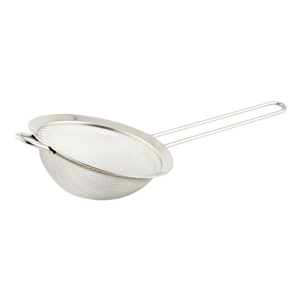 Restaurantware Met Lux Round Stainless Steel Mesh Strainer - 12 1/4" X 5" X 2 1/2" - 1 Count Box