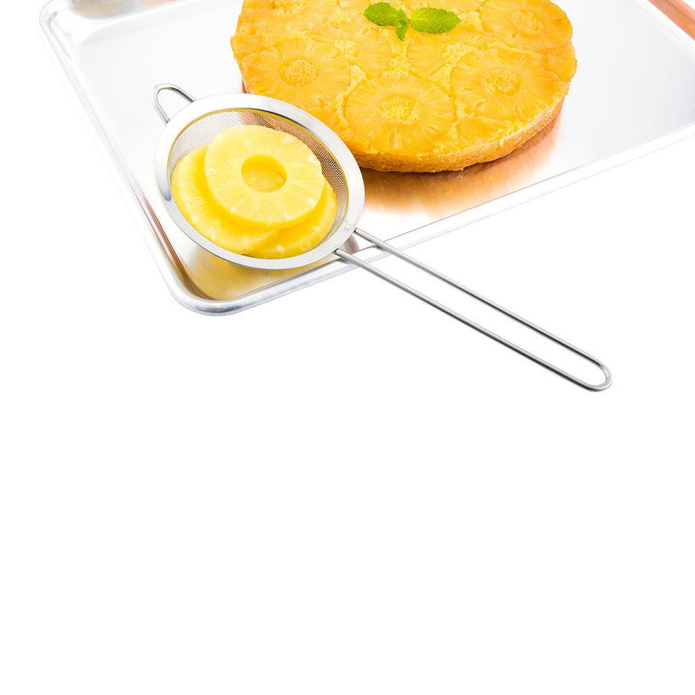 restaurantware Met Lux Round Stainless Steel Mesh Strainer - 12 1/4" x 5" x 2 1/2" - 1 count box