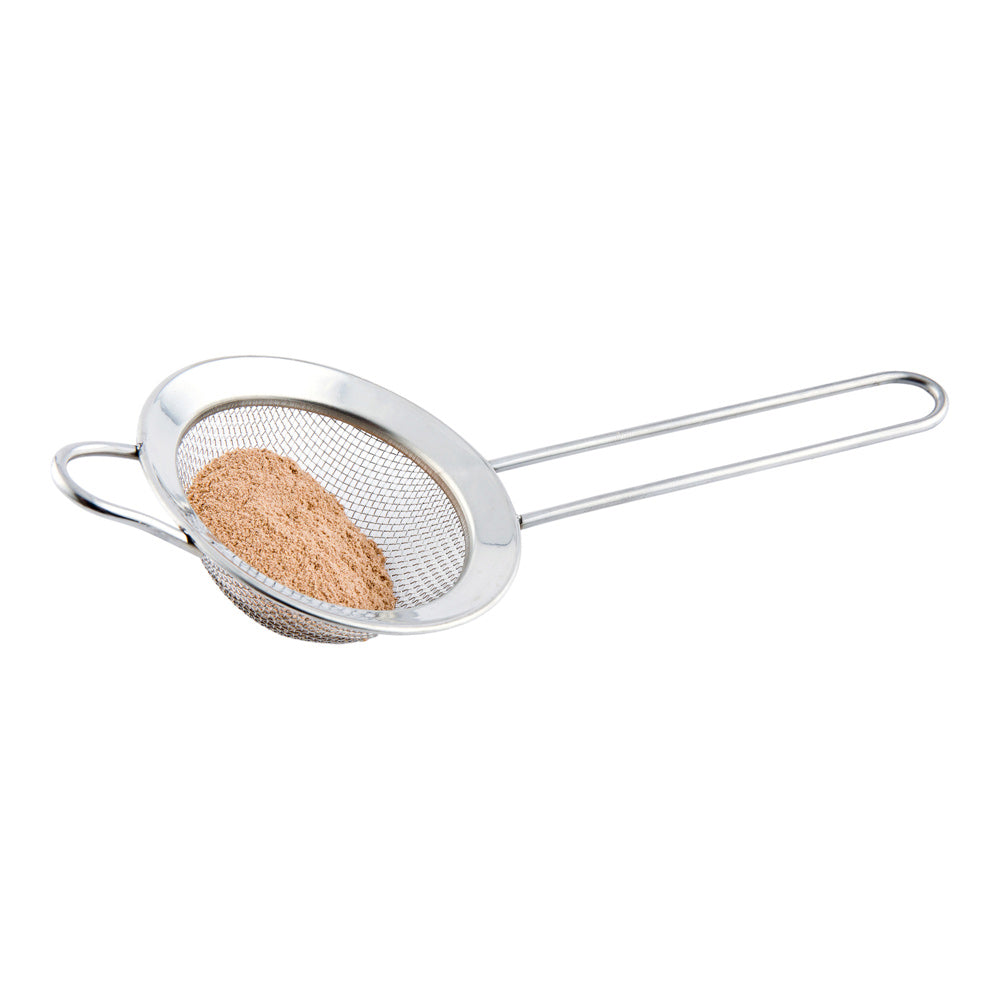restaurantware Met Lux Round Stainless Steel Mesh Strainer - 7 1/2" x 3" x 1 1/2" - 1 count box
