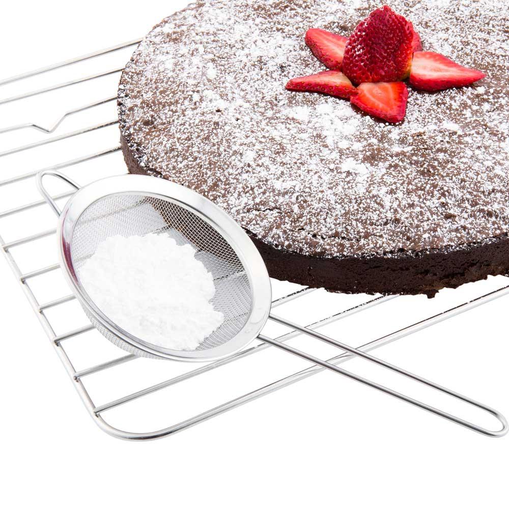 restaurantware Met Lux Round Stainless Steel Mesh Strainer - 9 3/4" x 4 1/4" x 2 1/4" - 1 count box