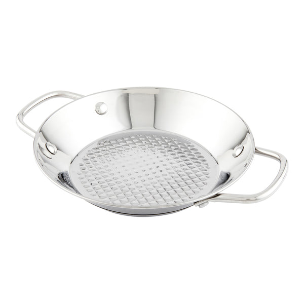 Restaurantware Met Lux Round Stainless Steel Paella Pan - Induction Ready - 11" X 8" X 1 1/2" - 1 Count Box