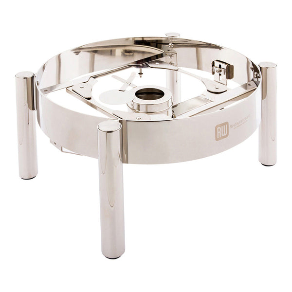 Restaurantware Met Lux Round Stainless Steel Straight Leg Stand - Induction Ready Fits 6 Qt Round Chafer - 1 Count Box