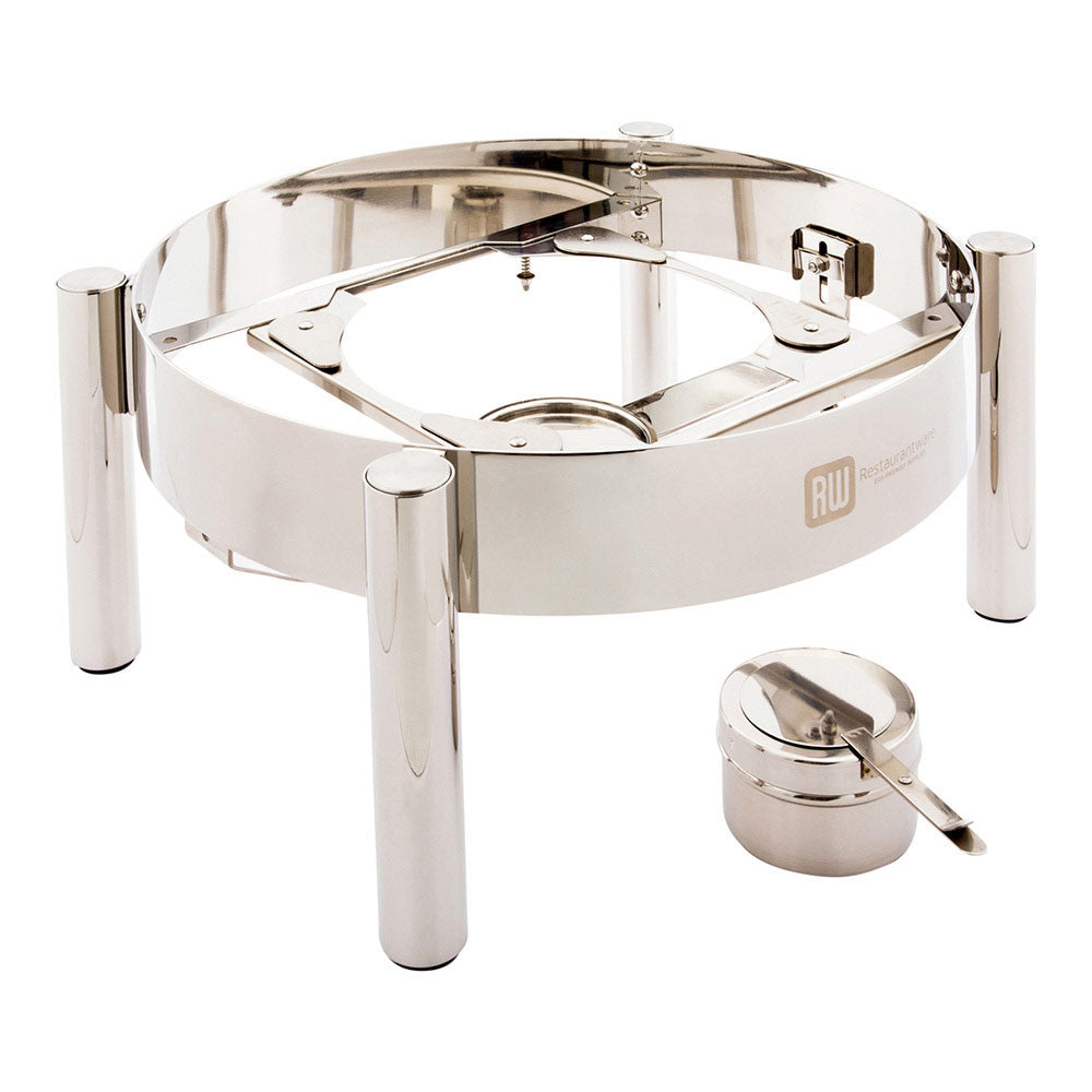 restaurantware Met Lux Round Stainless Steel Straight Leg Stand - Induction Ready Fits 6 qt Round Chafer - 1 count box
