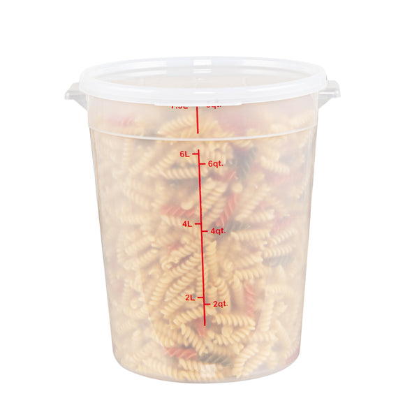 Restaurantware Met Lux Round Translucent Plastic Food Storage Container Lid - Fits 6 And 8 Qt - 10 Count Box