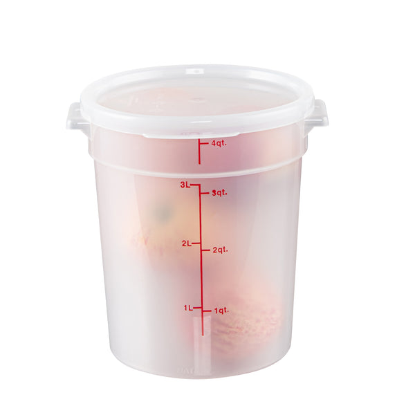 Restaurantware Met Lux Round Translucent Plastic Food Storage Container Lid - Fits 2 And 4 Qt - 10 Count Box