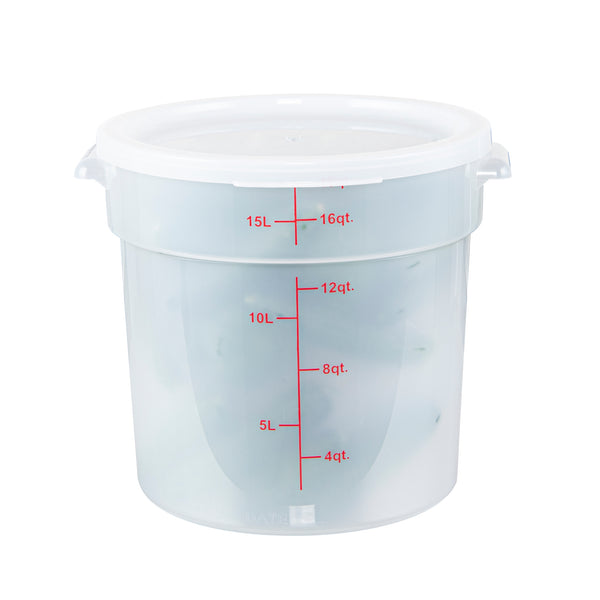 Restaurantware Met Lux Round Translucent Plastic Food Storage Container Lid - Fits 12 18 And 22 Qt - 10 Count Box