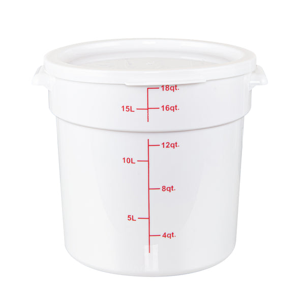 Restaurantware Met Lux Round White Plastic Food Storage Container Lid - Fits 12 18 And 22 Qt - 10 Count Box