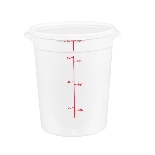 Restaurantware Met Lux Round White Plastic Food Storage Container Lid - Fits 6 And 8 Qt - 10 Count Box