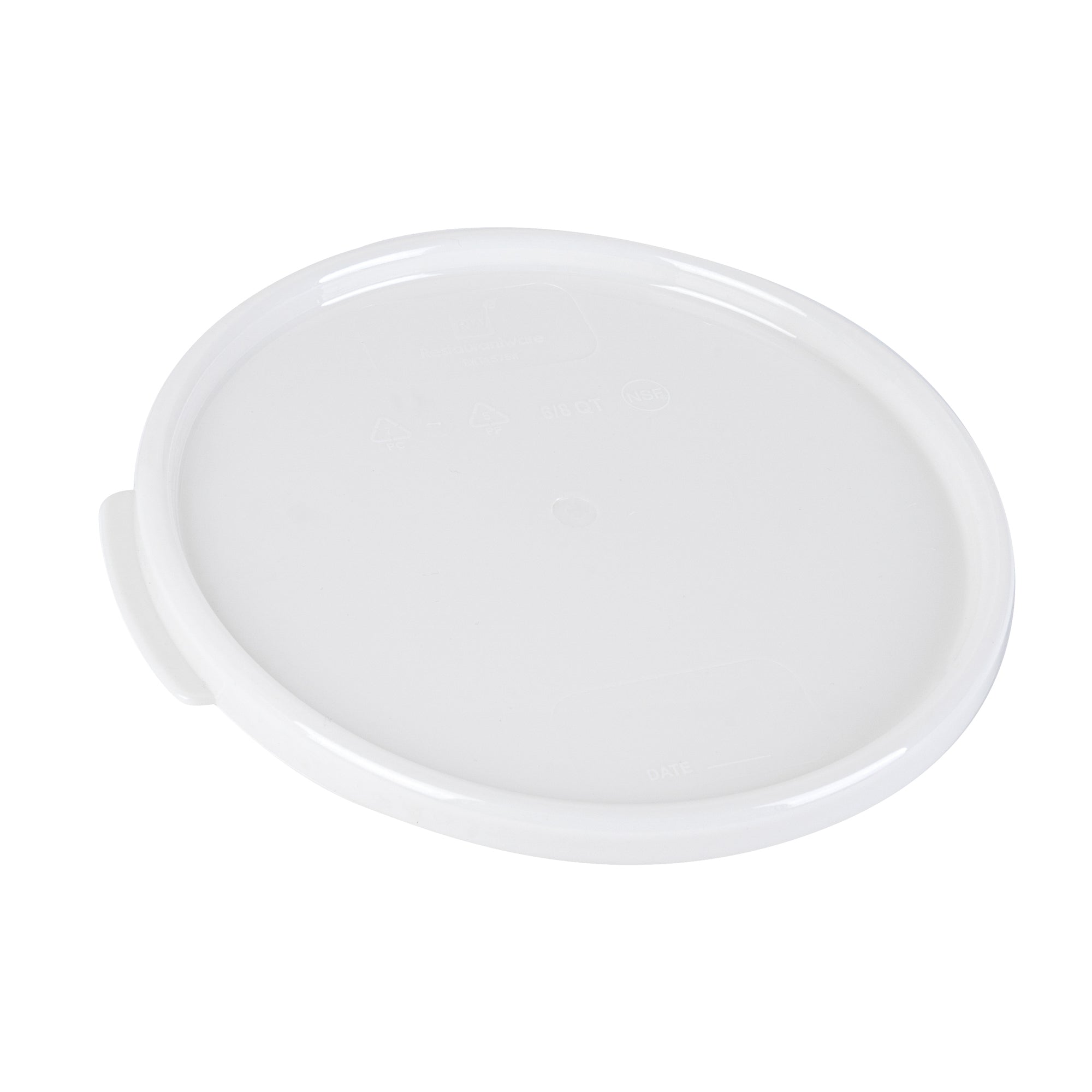 restaurantware Met Lux Round White Plastic Food Storage Container Lid - Fits 6 and 8 qt - 10 count box