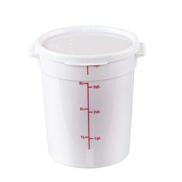 Restaurantware Met Lux Round White Plastic Food Storage Container Lid - Fits 2 And 4 Qt - 10 Count Box