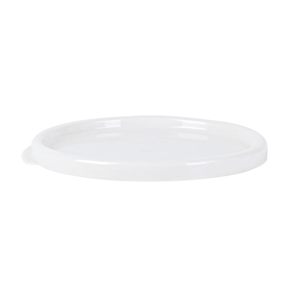 Restaurantware Met Lux Round White Plastic Food Storage Container Lid - Fits 2 And 4 Qt - 10 Count Box