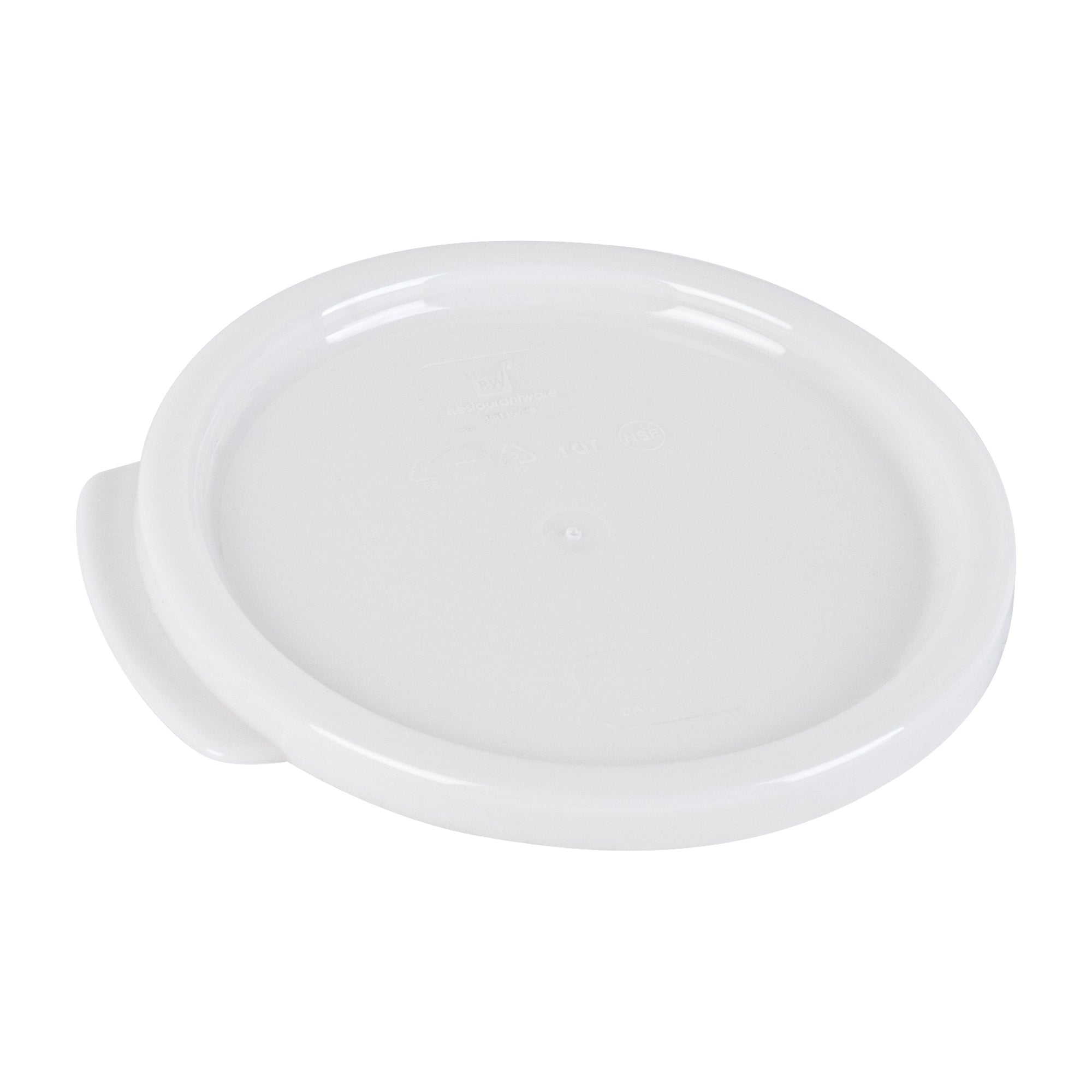 restaurantware Met Lux Round White Plastic Food Storage Container Lid - Fits 1 qt - 10 count box