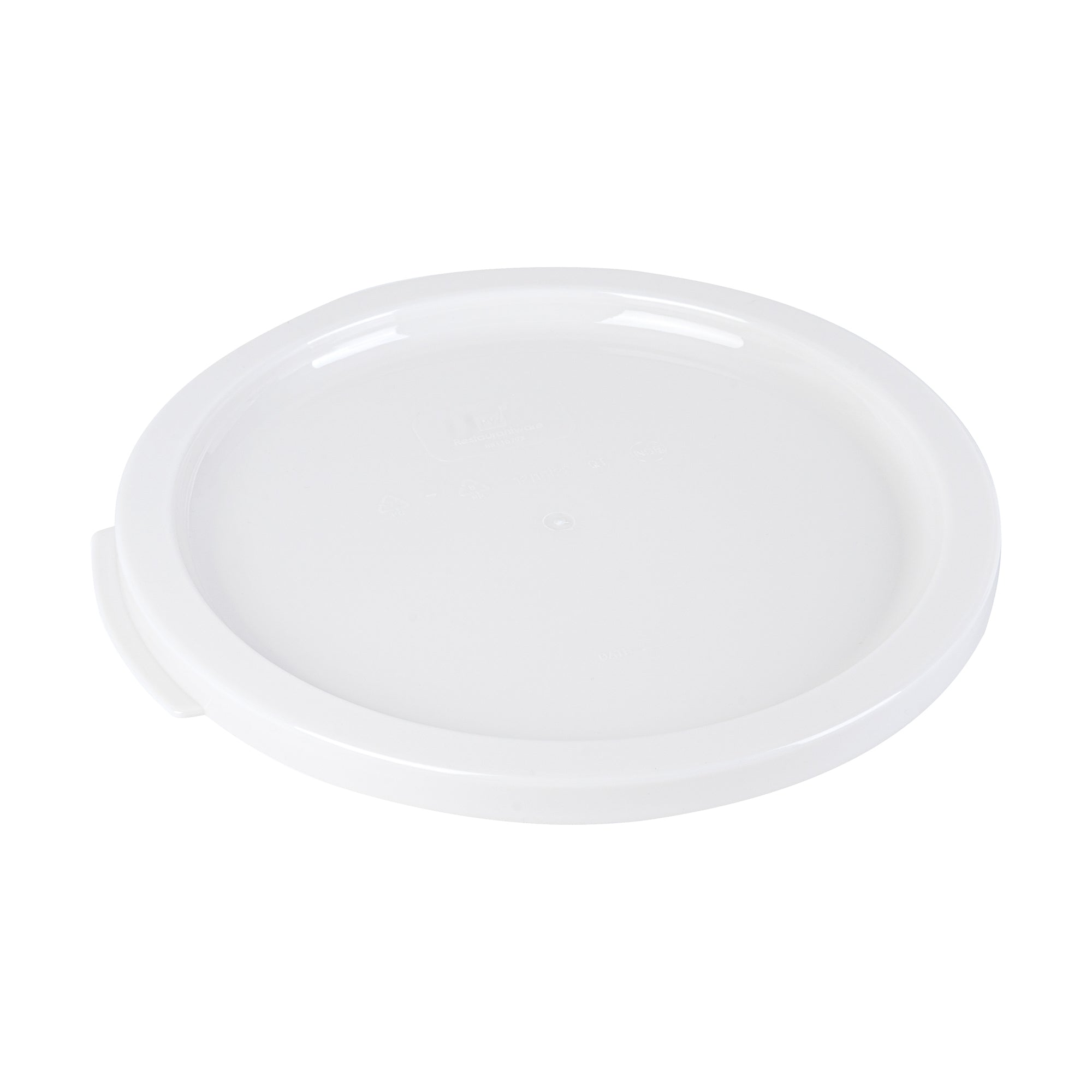 restaurantware Met Lux Round White Plastic Food Storage Container Lid - Fits 12 18 and 22 qt - 10 count box