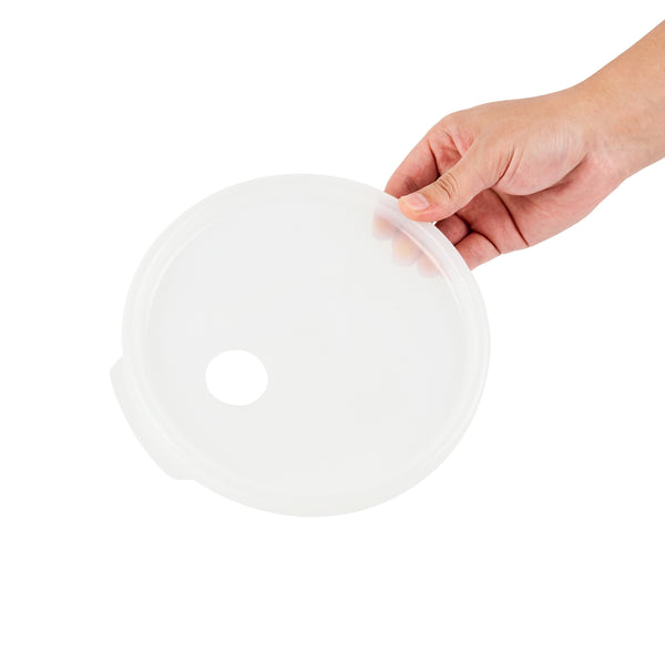 Restaurantware Met Lux Round White Plastic Lid - Fits 4 Qt Food Storage Container - 1 Count Box