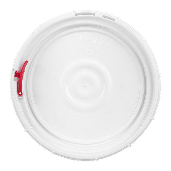 Restaurantware Met Lux Round White Plastic Screw Top Lid - For 3.5 & 5 Gal Pail Tamper-Evident UN Rated - 11 1/4" X 11 1/4" X 2 1/2" - 1 Count Box