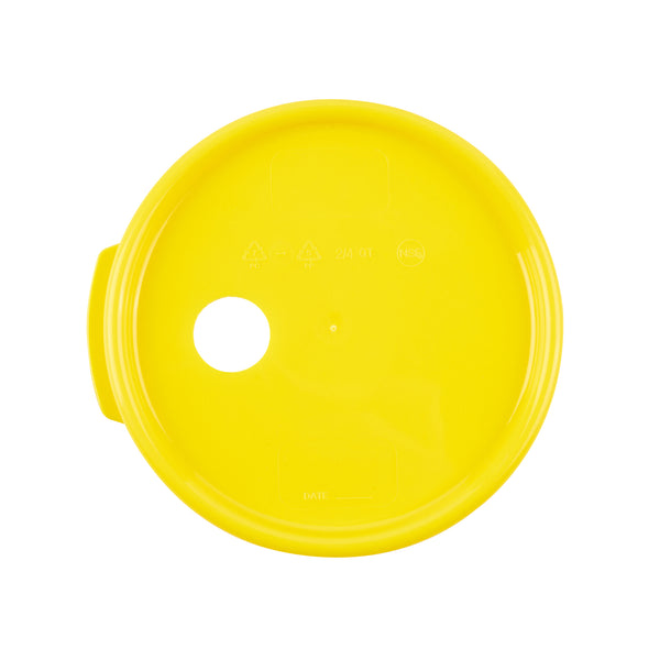 Restaurantware Met Lux Round Yellow Plastic Lid - Fits 4 Qt Food Storage Container - 1 Count Box