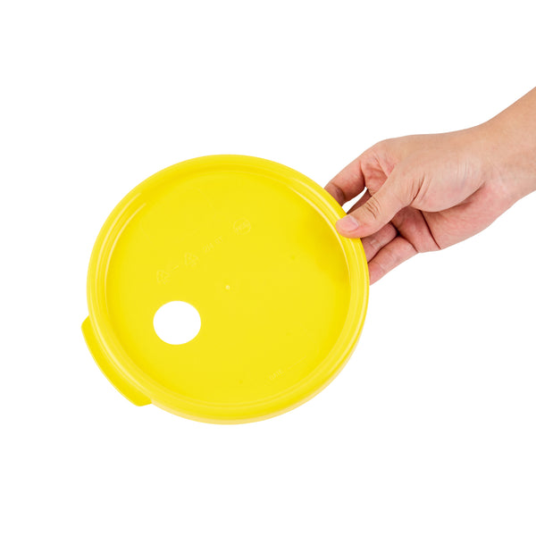 Restaurantware Met Lux Round Yellow Plastic Lid - Fits 4 Qt Food Storage Container - 1 Count Box