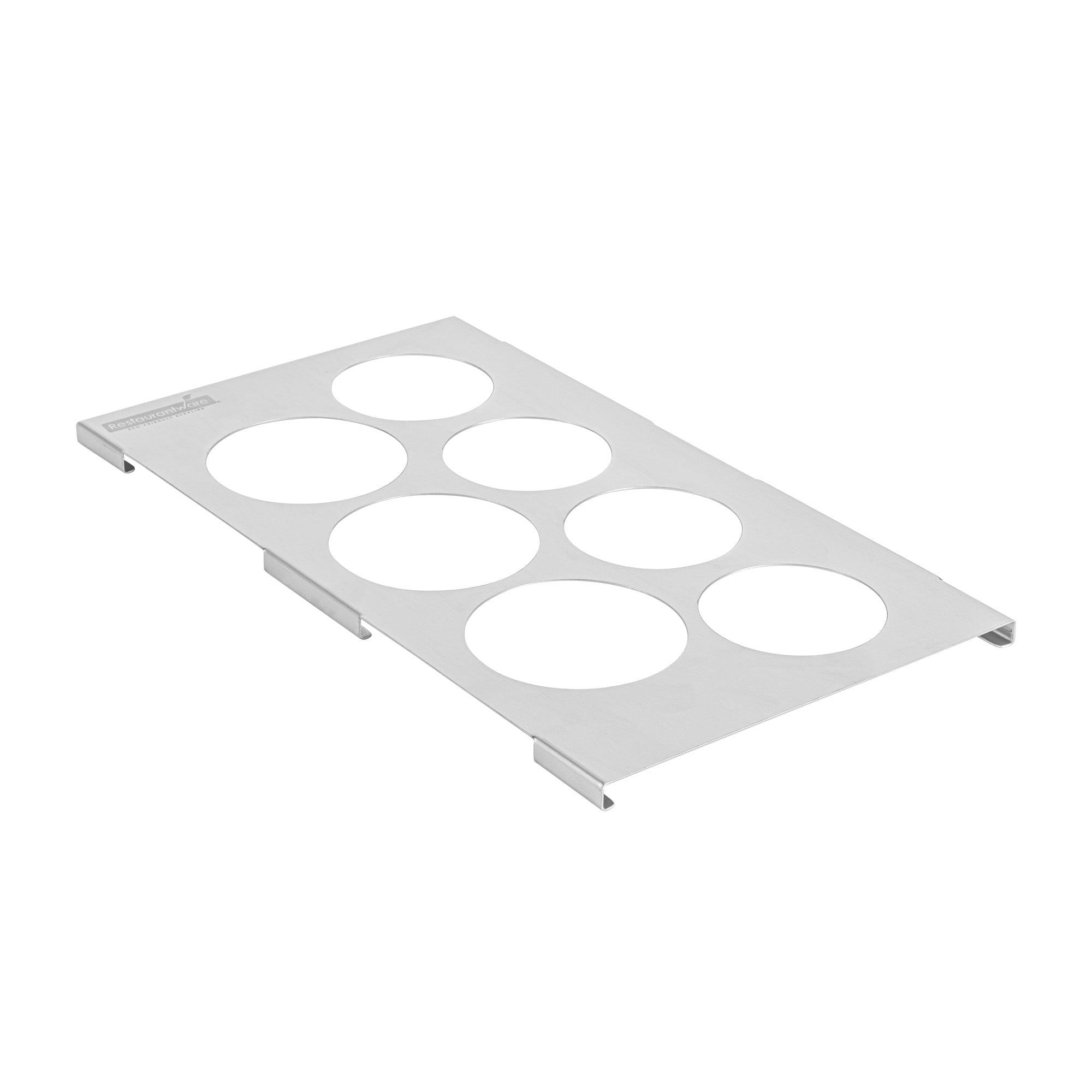 restaurantware Met Lux Seven Hole Stainless Steel Squeeze Bottle Holder Top - Fits 1/3 Size Pans - 12 3/4" x 7" - 1 count box