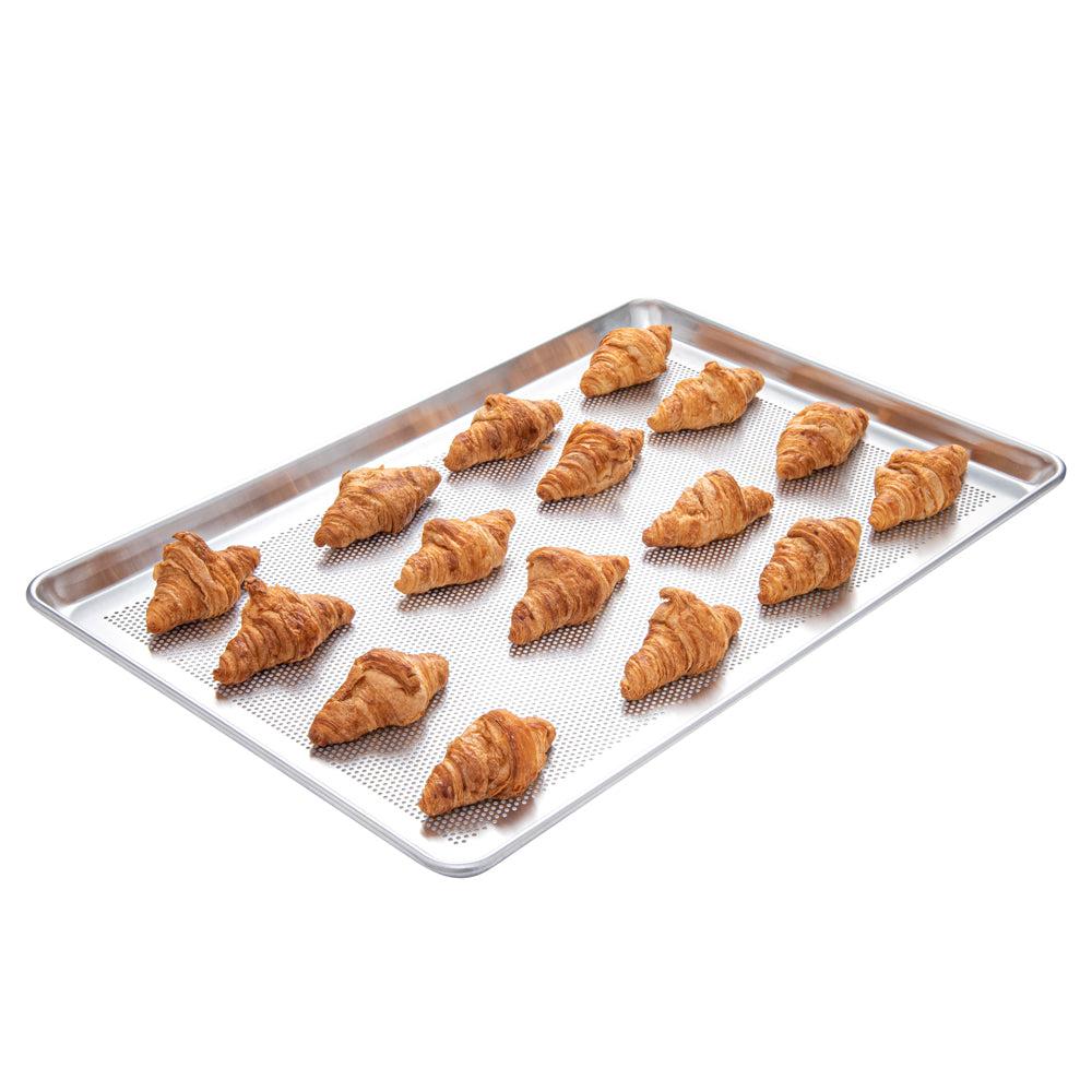 restaurantware Met Lux Silver Aluminum Full Size Baking Sheet - Perforated - 26" x 18" x 1" - 1 count box