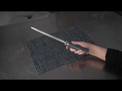 Restaurantware Met Lux Silver And Blue Steel 8" Honing Knife Tool - 1 Count Box