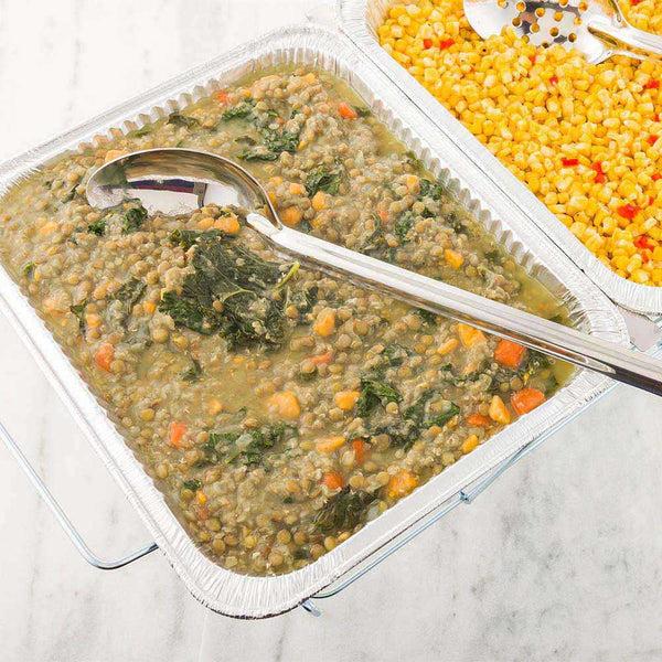Restaurantware Met Lux Silver Stainless Steel Professional Serving Spoon - Solid - 18" - 1 Count Box