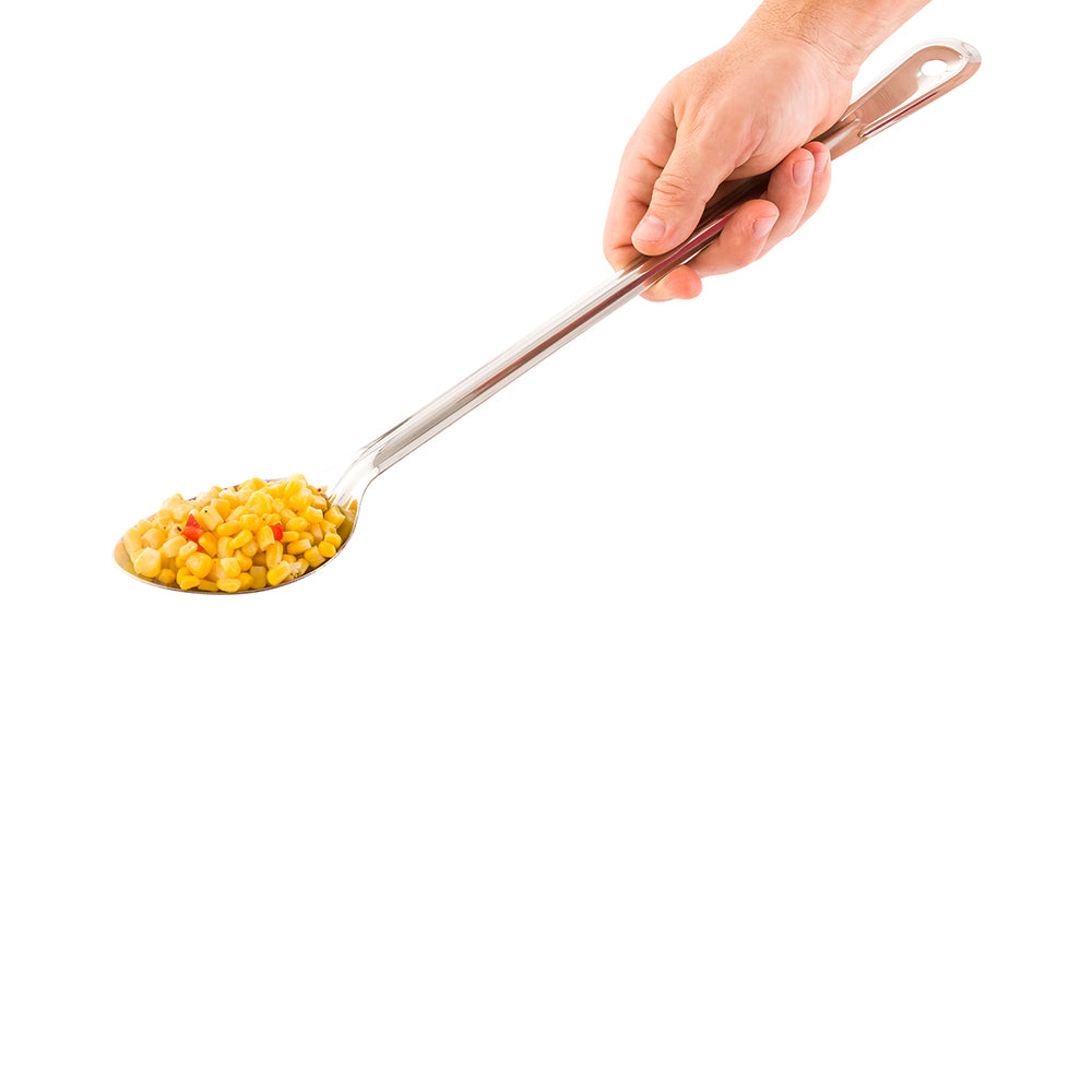 restaurantware Met Lux Silver Stainless Steel Professional Serving Spoon - Perforated - 18" - 1 count box