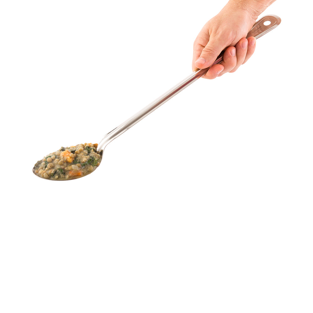 restaurantware Met Lux Silver Stainless Steel Professional Serving Spoon - Solid - 18" - 1 count box