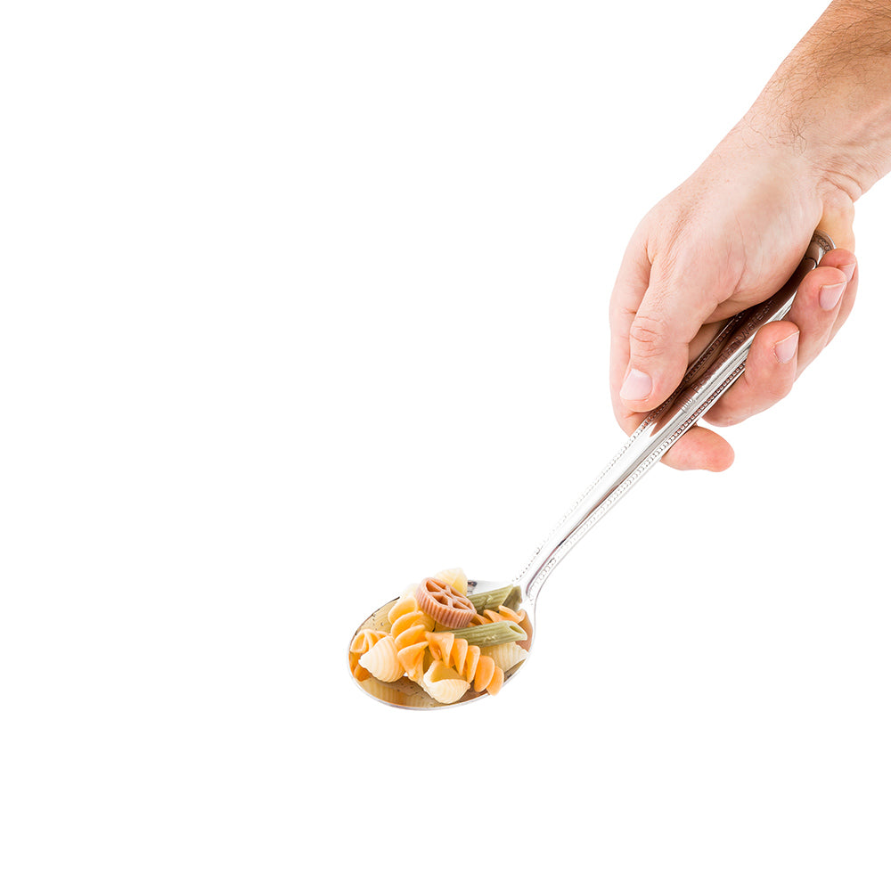 restaurantware Met Lux Silver Stainless Steel Serving Buffet Spoon - Perforated - 9" - 1 count box