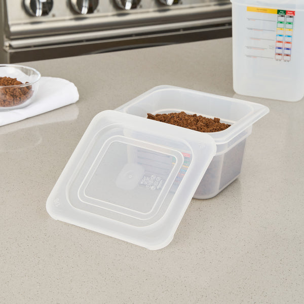 Restaurantware Met Lux Square Clear Polypropylene Lid - Fits 1/6 Size Food Pan - 7" X 6 1/2" - 10 Count Box