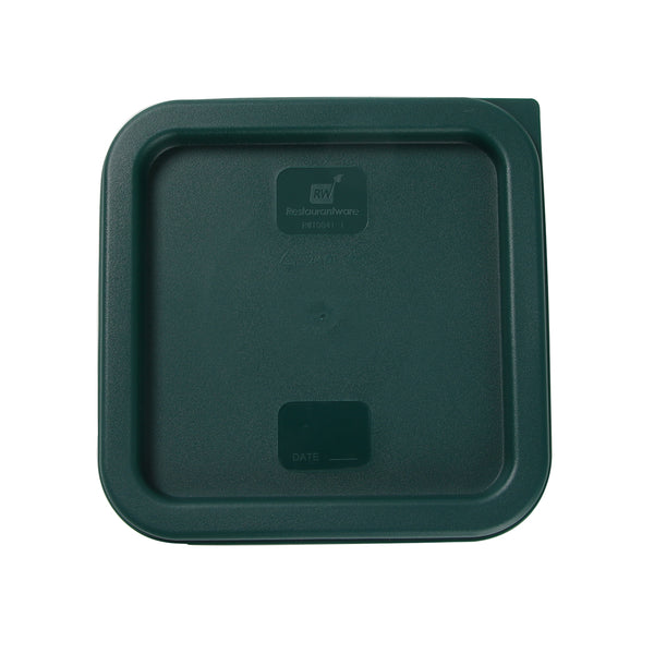 Restaurantware Met Lux Square Green Plastic Food Storage Container Lid - Fits 2 And 4 Qt - 10 Count Box