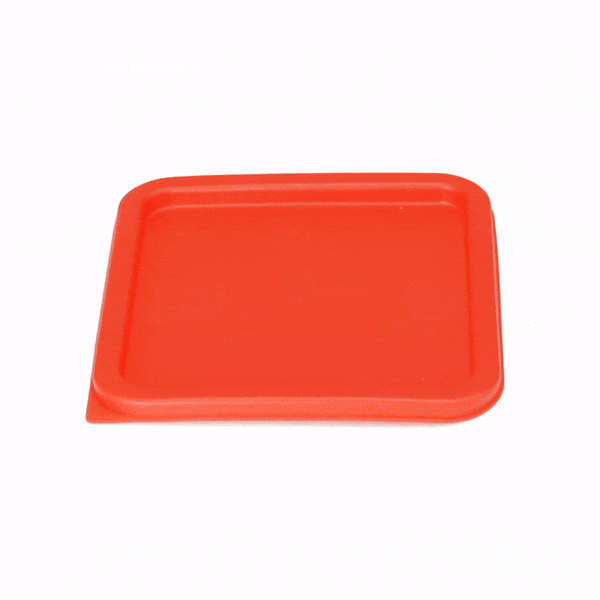 Restaurantware Met Lux Square Red Plastic Food Storage Container Lid - Fits 6 And 8 Qt - 10 Count Box