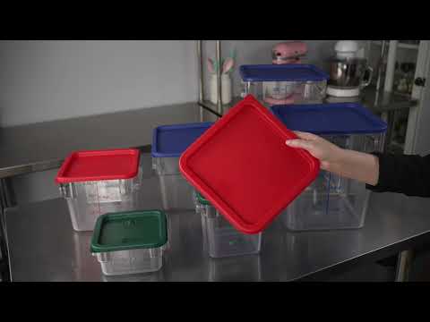Restaurantware Met Lux Square Red Plastic Food Storage Container Lid - Fits 6 And 8 Qt - 10 Count Box