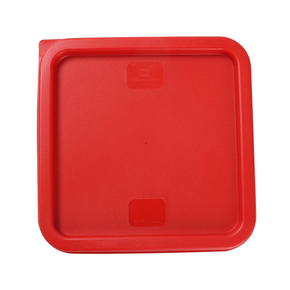 restaurantware Met Lux Square Red Plastic Food Storage Container Lid - Fits 6 and 8 qt - 10 count box