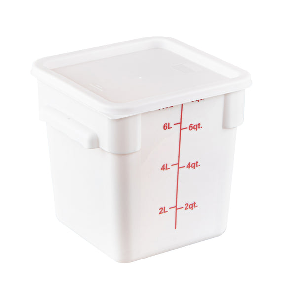 Restaurantware Met Lux Square White Plastic Food Storage Container Lid - Fits 6 And 8 Qt - 10 Count Box