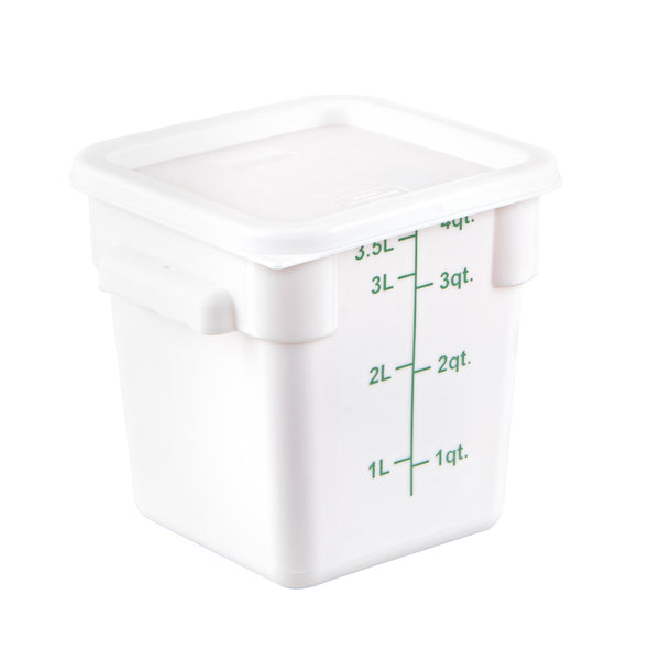 Restaurantware Met Lux Square White Plastic Food Storage Container Lid - Fits 2 And 4 Qt - 10 Count Box