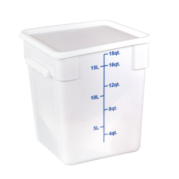 Restaurantware Met Lux Square White Plastic Food Storage Container Lid - Fits 12 18 And 22 Qt - 10 Count Box