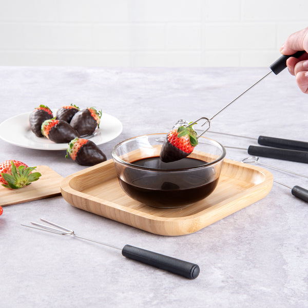 Restaurantware Met Lux Stainless Steel 6-Piece Dipping Fork Set - 1 Count Box