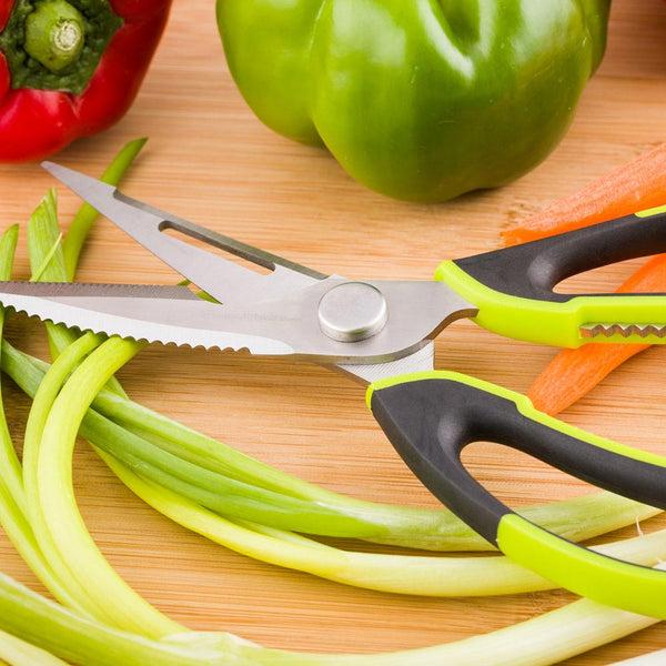 Restaurantware Met Lux Stainless Steel 7-in-1 Kitchen Shears - Commercial Grade Comfort Grip - 9 1/2" - 1 Count Box