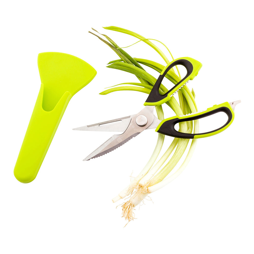 restaurantware Met Lux Stainless Steel 7-in-1 Kitchen Shears - Commercial Grade Comfort Grip - 9 1/2" - 1 count box