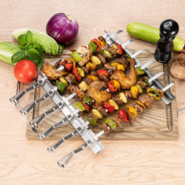 Restaurantware Met Lux Stainless Steel Barbecue / Shish Kabob Skewer Set - 8-Piece - 17" - 1 Count Box