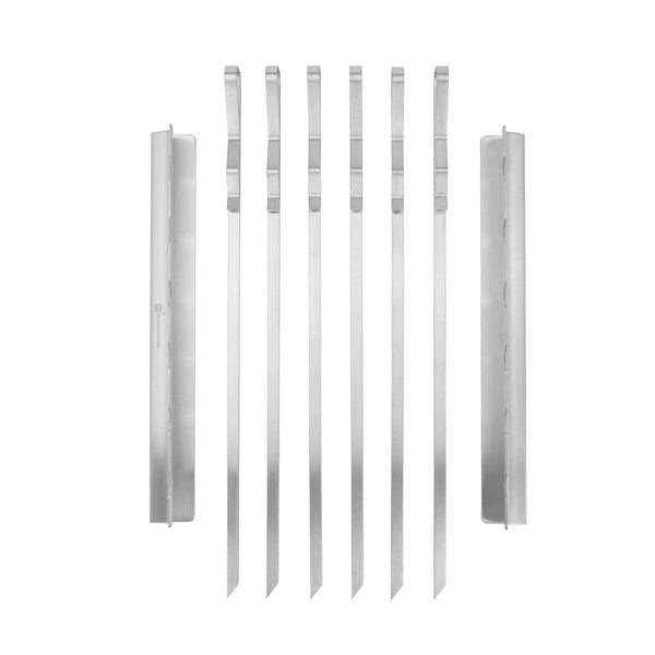 Restaurantware Met Lux Stainless Steel Barbecue / Shish Kabob Skewer Set - 8-Piece - 17" - 1 Count Box
