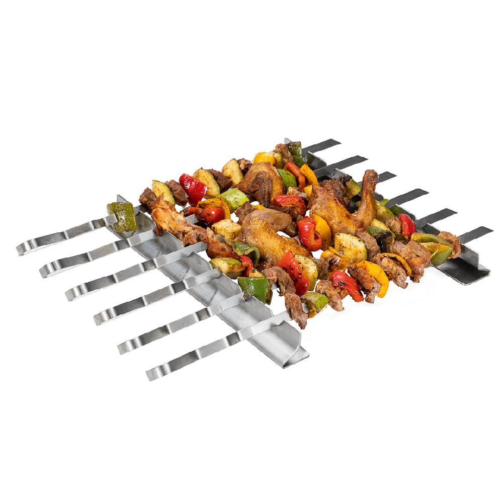 restaurantware Met Lux Stainless Steel Barbecue / Shish Kabob Skewer Set - 8-Piece - 17" - 1 count box