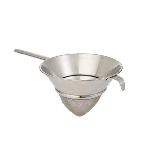 Restaurantware Met Lux Stainless Steel Bouillon / Chinois Strainer - Extra Fine Mesh - 10 1/4" - 1 Count Box