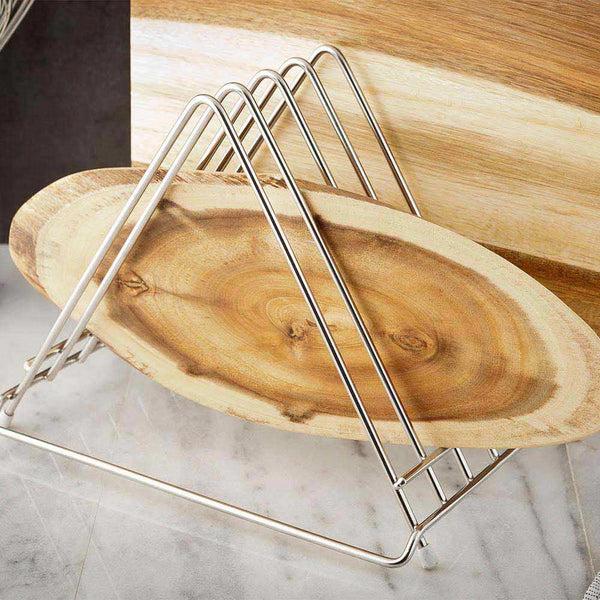 Restaurantware Met Lux Stainless Steel Cutting Board Rack - 6 Slots - 1 Count Box